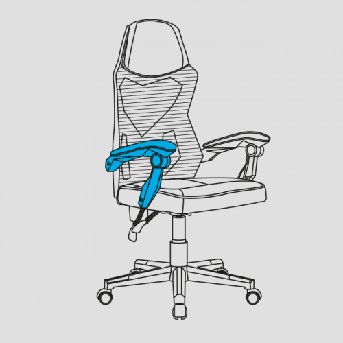 Spare part - Right armrest Eros Grey