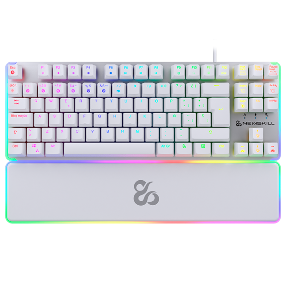 Newskill Pyros Speed Pro Ivory Teclado Gaming Inalámbrico, 60%, RGB, Antighosting, Switch Kailh Speed