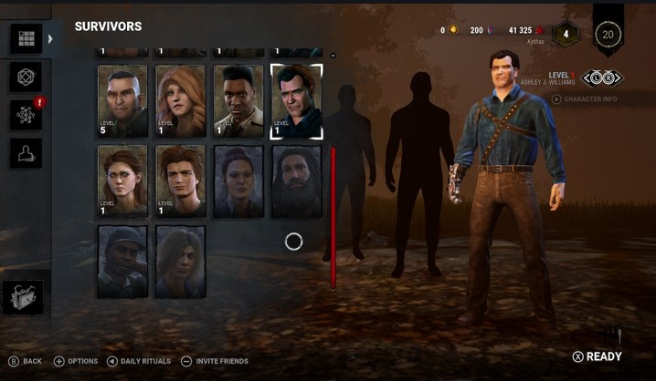 Selección personaje Dead by Daylight