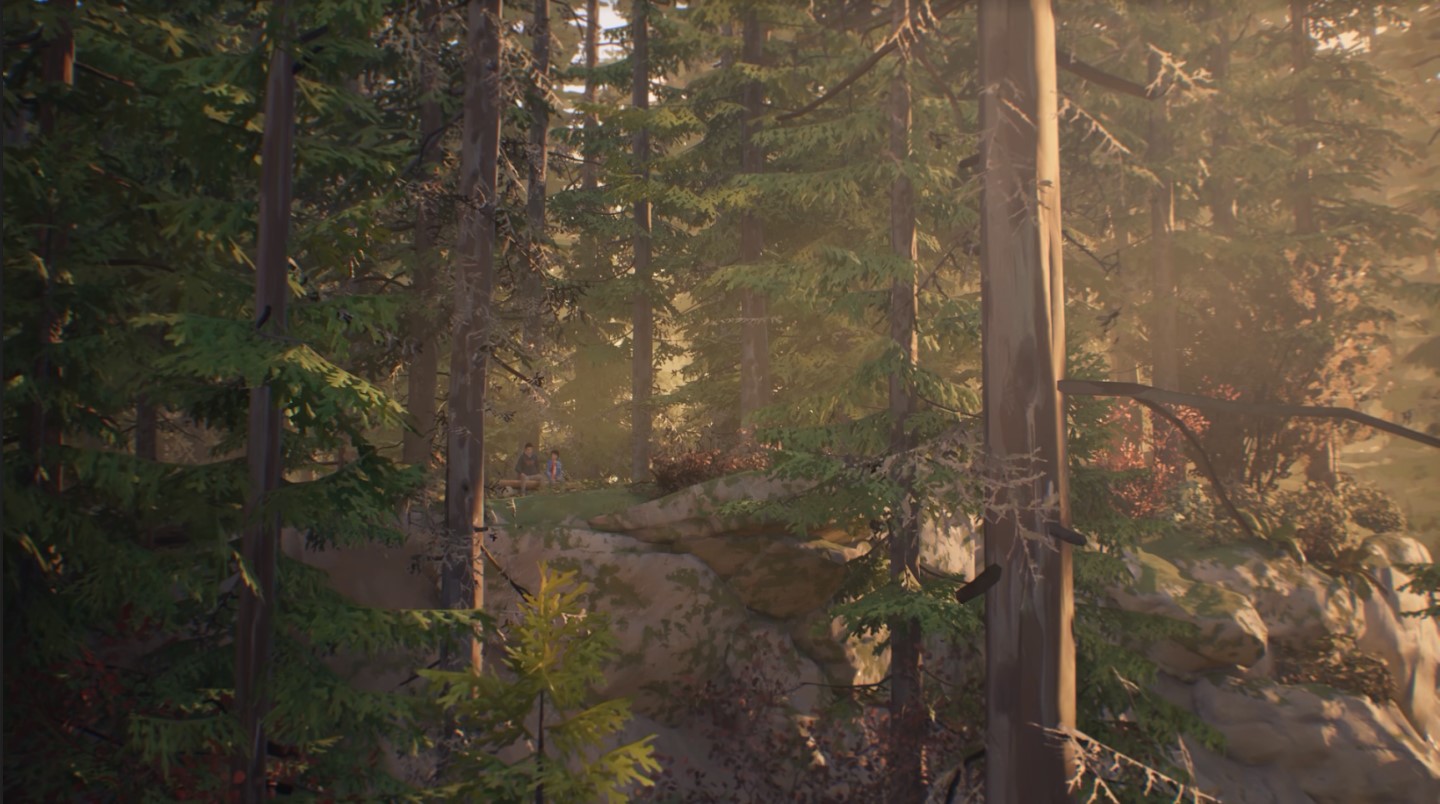 Dos hermanos en un bosque en Life is Strange 2